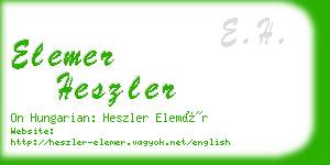 elemer heszler business card